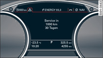 Instrument cluster: Service interval display